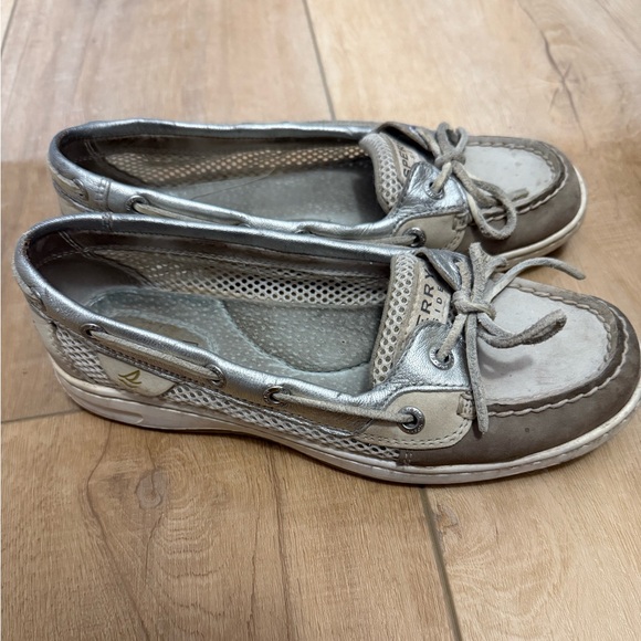 Sperry Women's Gray / Tan Top Sider Boat Shoes size 6 - Picture 4 of 6
